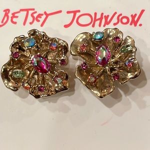 Beautiful Iridescent Floral Earrings  - New with Tags